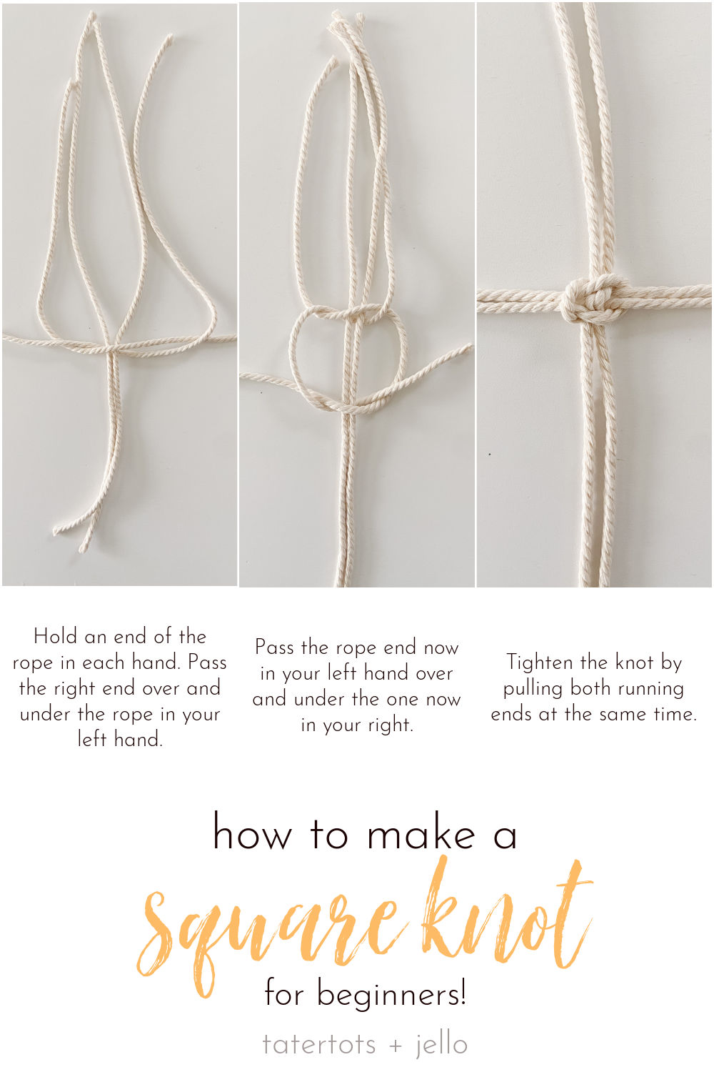 Make a Macrame Market Bag for Beginners! One of the best parts of spring and summer is fresh produce at the farmer's market. Make an easy macrame market bag with this easy DIY! 