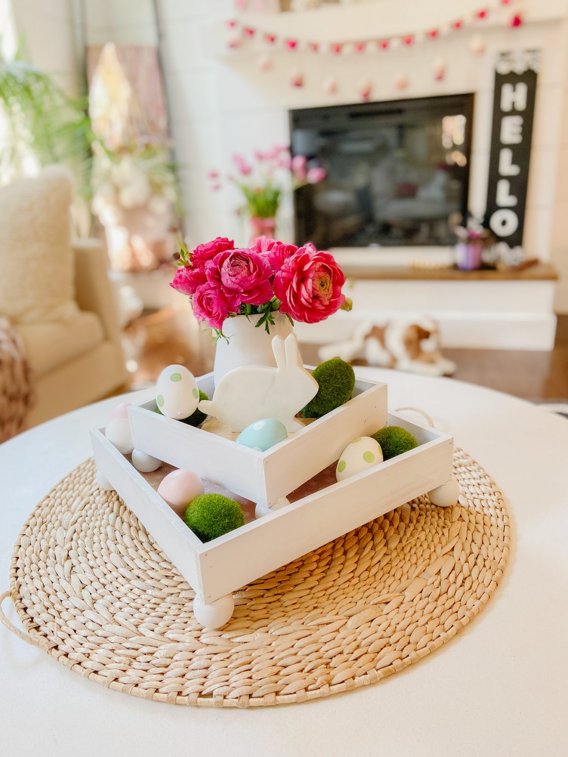 DIY Spring Footed Stacking Tray Centerpiece Tatertots and Jello