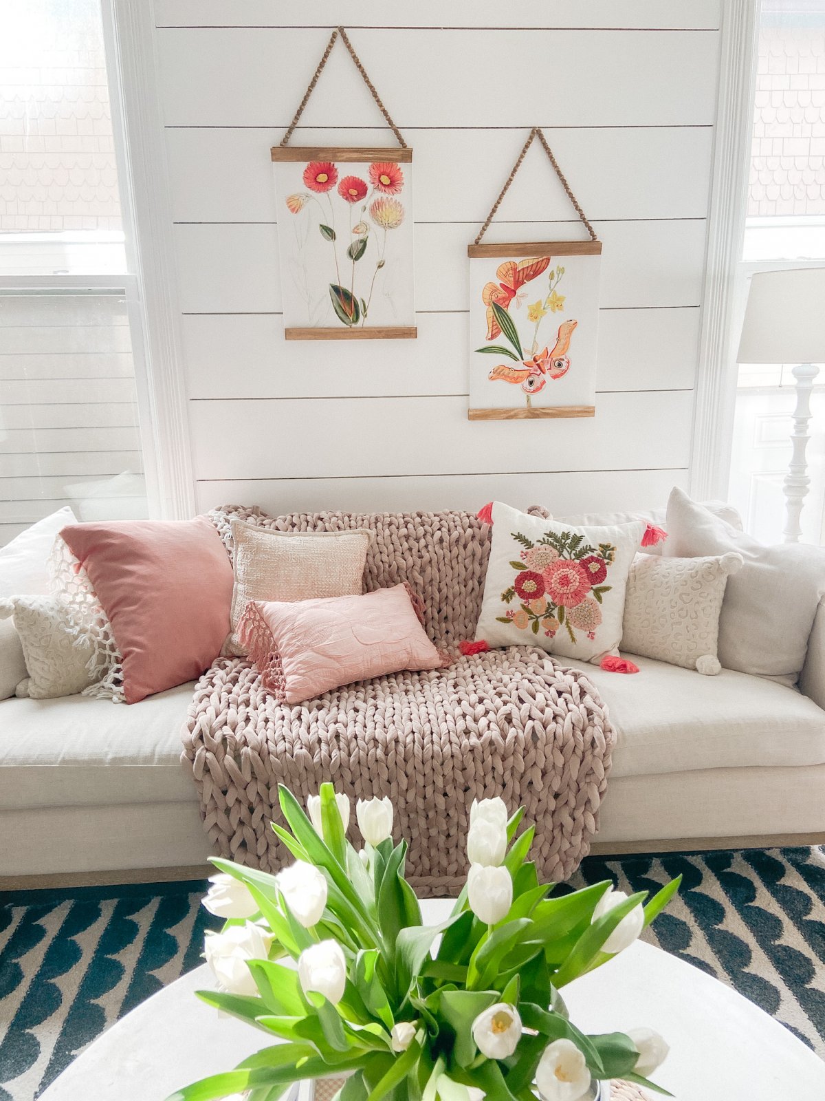 Spring Botanical Prints with DIY Beaded Hangers. Bring a little spring color into your home and make beaded hangers for less than $5!