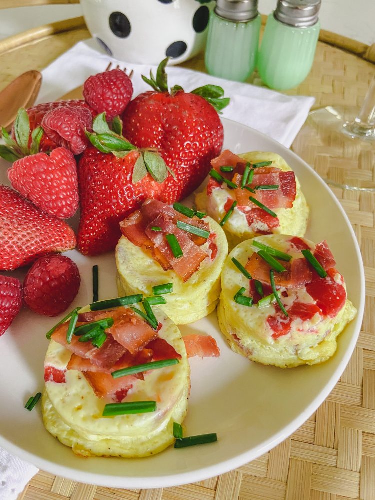 Bacon and Red Pepper Egg Bites with the easiest egg bite recipe