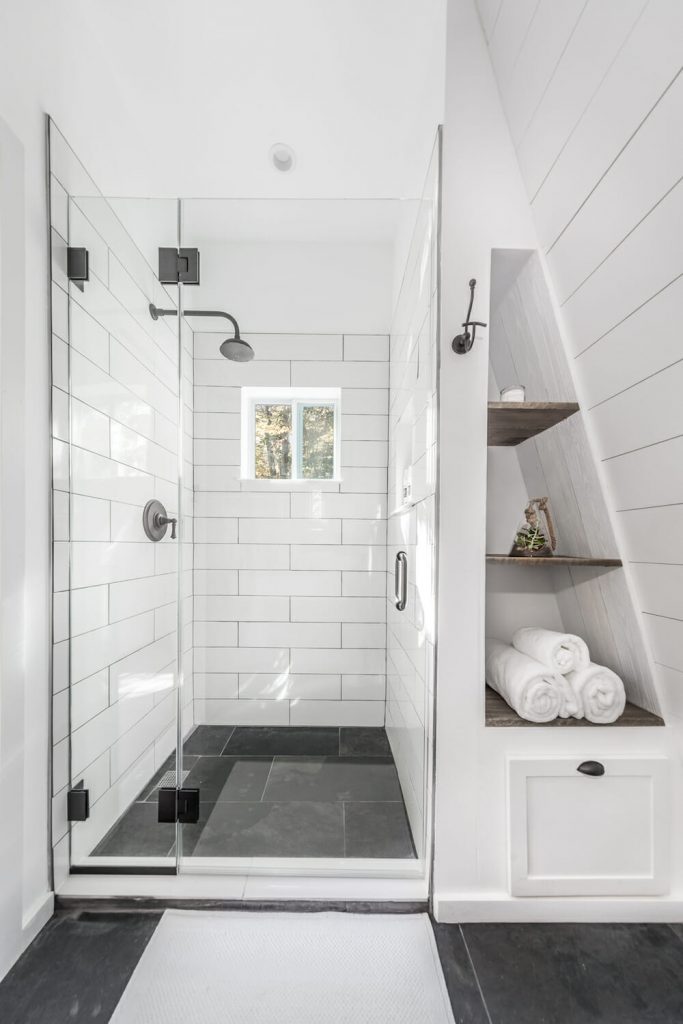 15 Between the Studs Bathroom Storage Ideas! Carve out space between the wall studs to increase storage space in a small bathroom. 