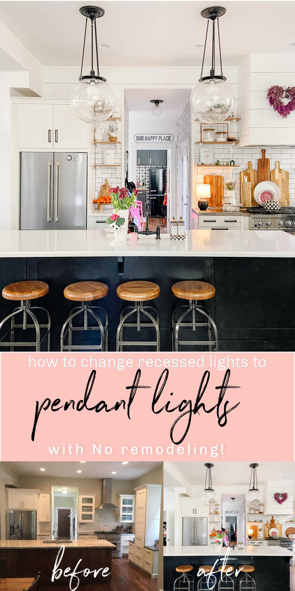 A Recessed Can Light To Pendant, How To Change Chandelier Lights