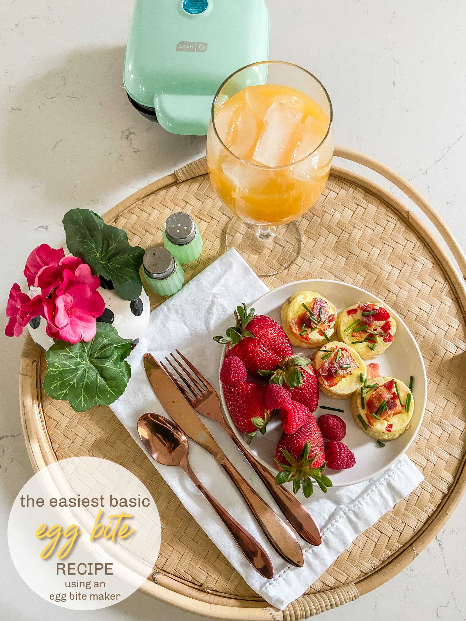 Bacon and Red Pepper Egg Bites with the easiest egg bite recipe