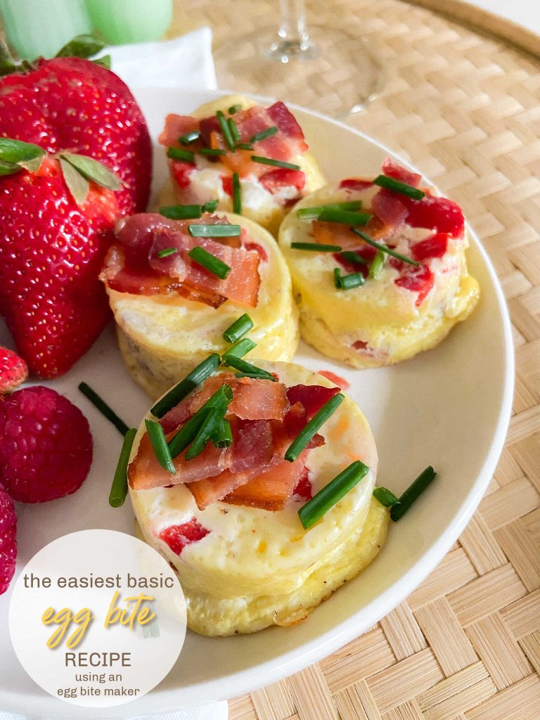 Bacon and Red Pepper Egg Bites with the easiest egg bite recipe