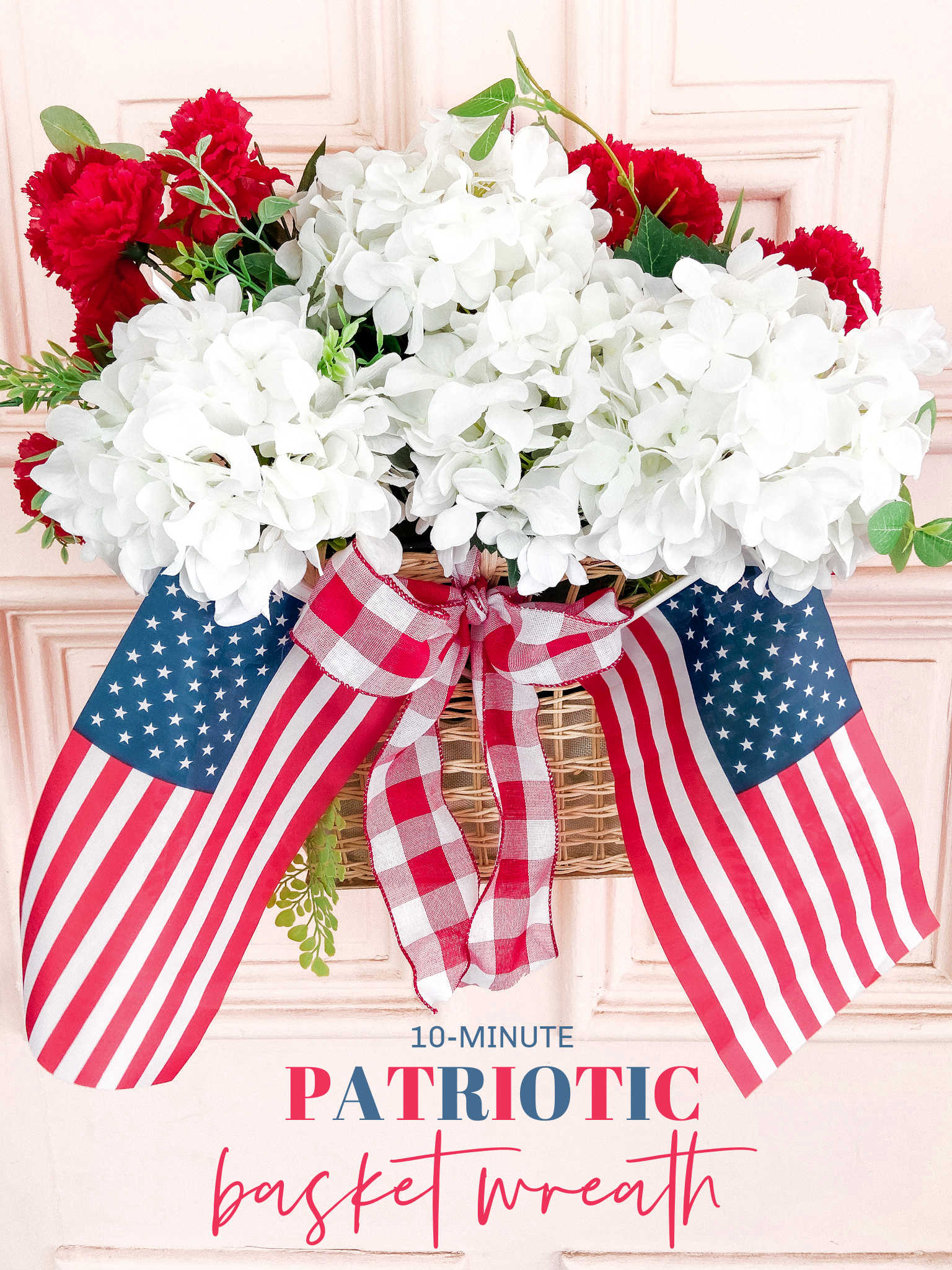 10-Minute Patriotic Basket Wreath. Make an easy and festive fourth of july wreath in just minutes! 