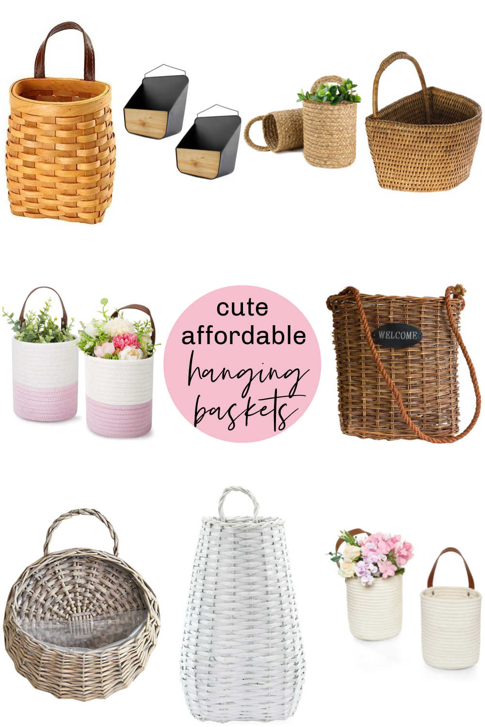 Cute and adorable hanging door baskets.