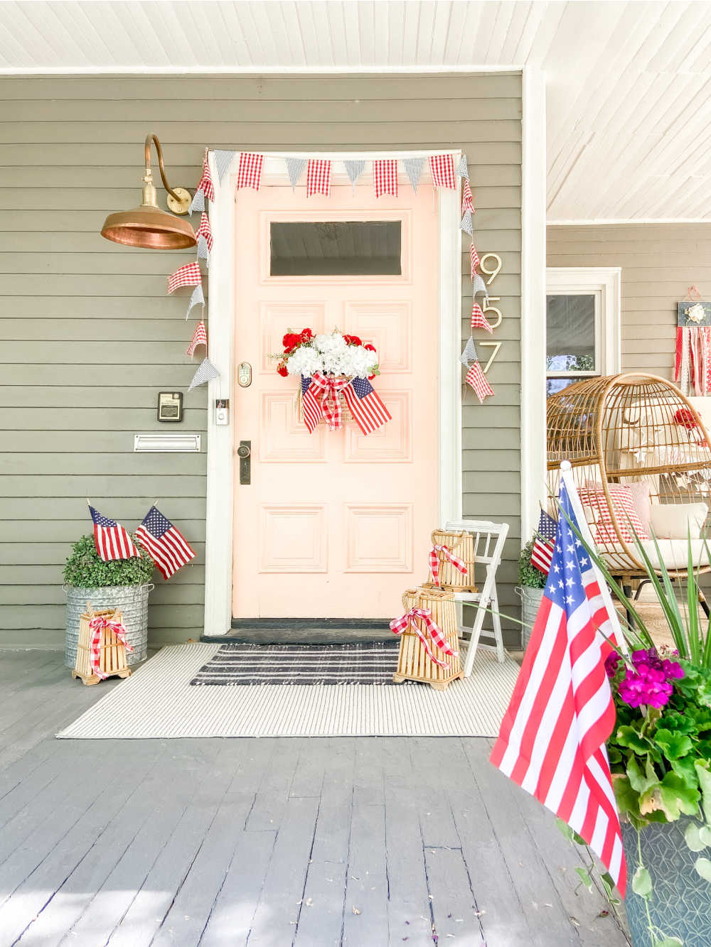 Easy Patriotic Outdoor Decorating. Give your home extra curb appeal with these easy DIY patriotic porch and patio ideas! 