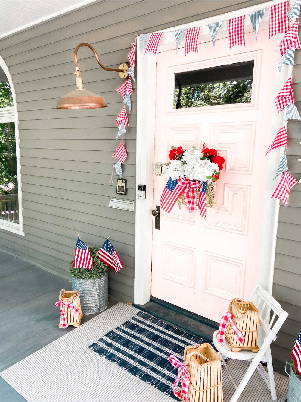 10-Minute Patriotic Basket Wreath. Make an easy and festive fourth of july wreath in just minutes!