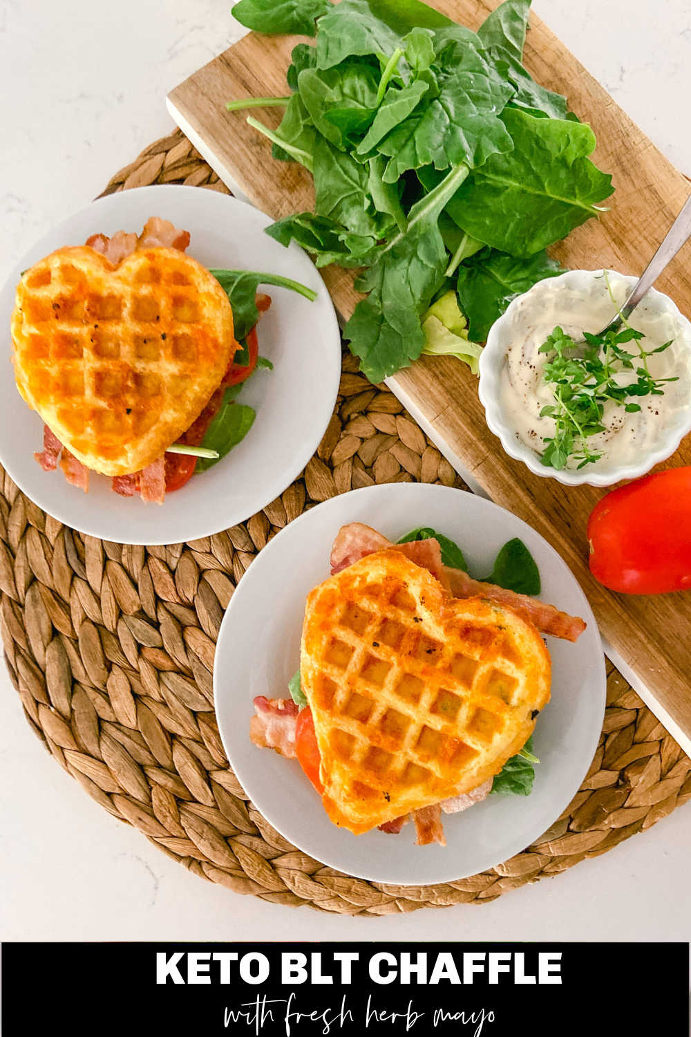 Chaffle BLT Sandwiches with Herb Mayo. Nothing's better in the summer than a fresh BLT. Stay on track with this low-carb, keto-friendly BLT! 