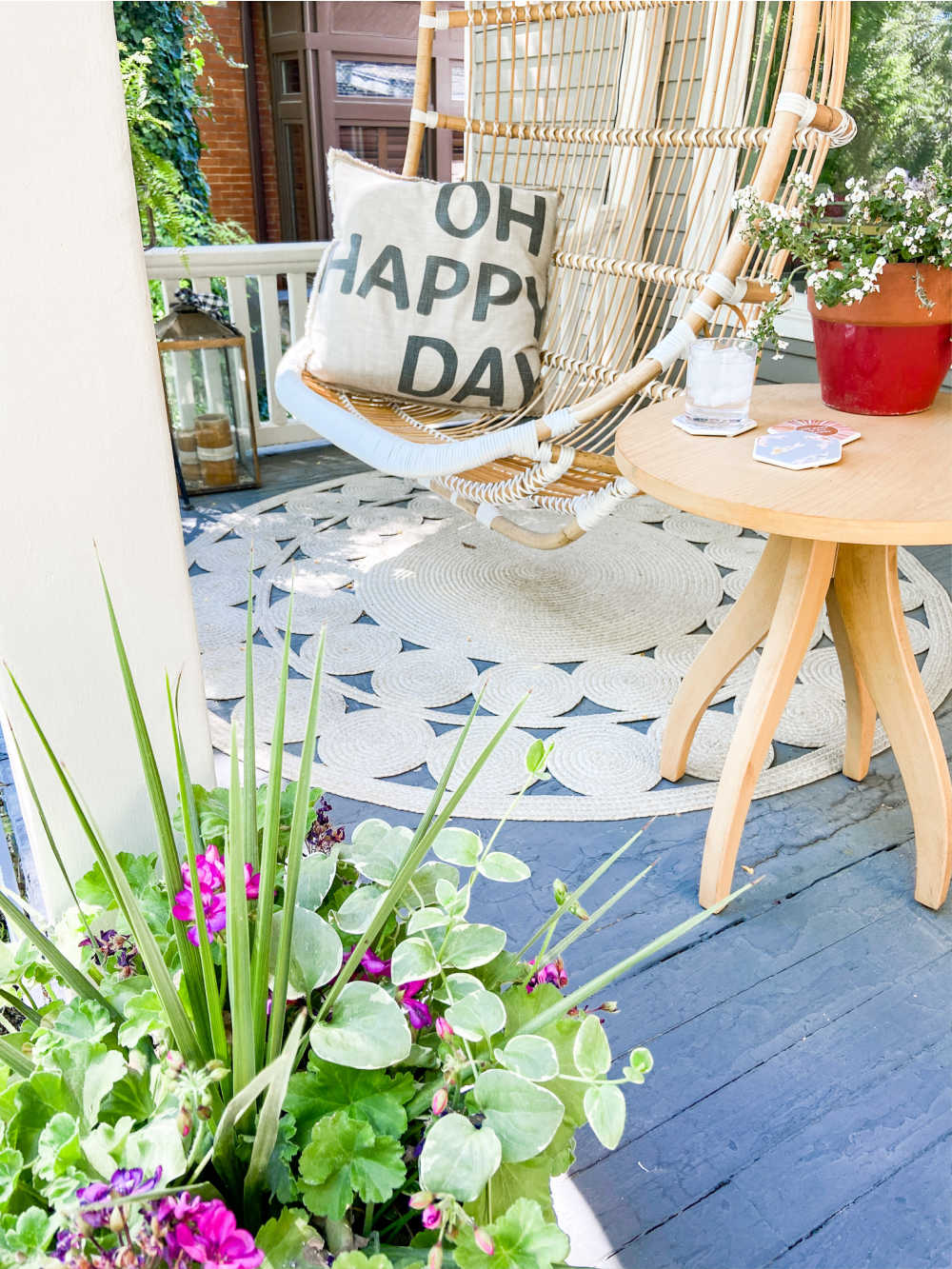 Summer Decoupage Concrete Coasters. Personalize concrete coasters with pretty paper for a DIY that's super easy and so fun to make with kids! 