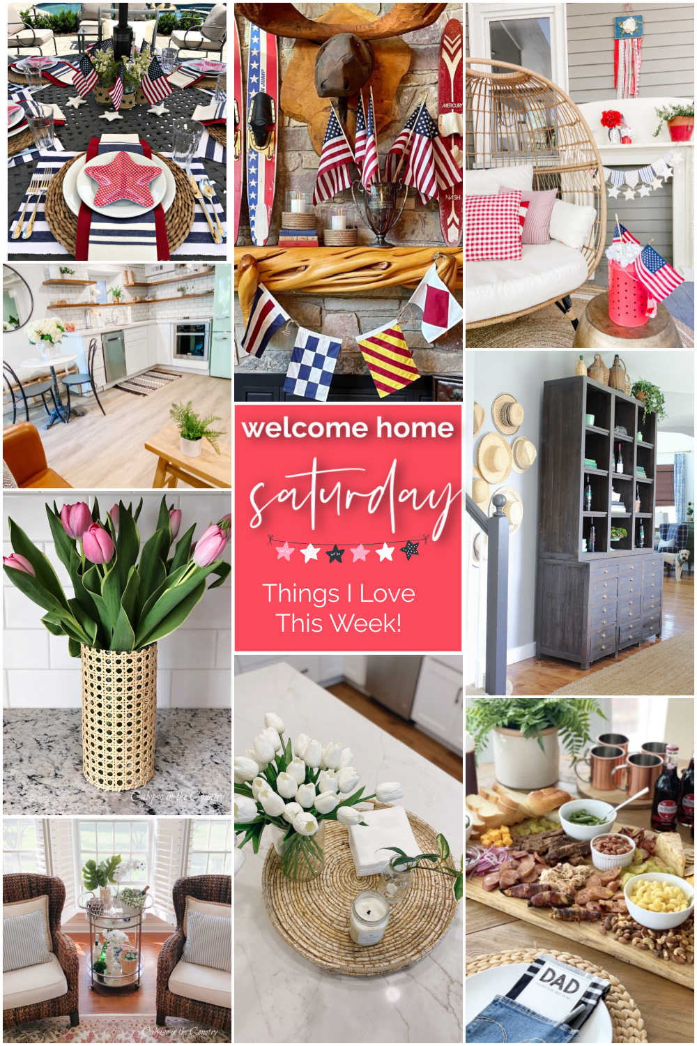 Welcome Home Saturday with Calypso in the Country. Things DIY projects and things I love this month for Summer.