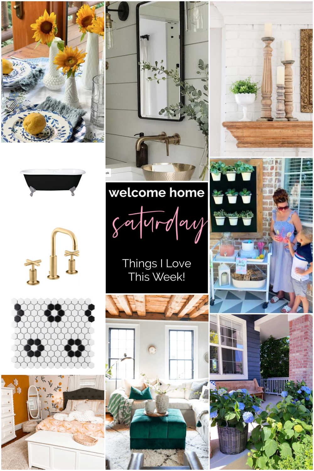 Welcome Home Saturday with The Farmhouse Life. DIY projects and things I love this month for Summer.