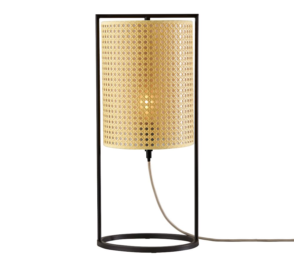 Cane Nestor Black and Cane Table Lamp at Pottery Barn 