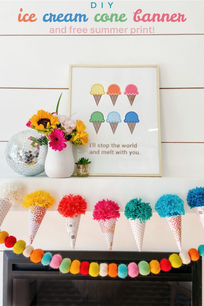 Ice Cream Cone Garland and Free Summer Printable