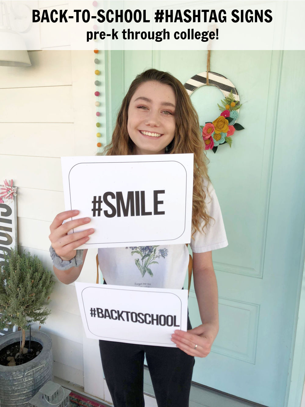 Instagram-Ready #Hashtag Back to School Photo Prop Printables. Capture those first day of school memories with these fun hashtag free printable signs! 