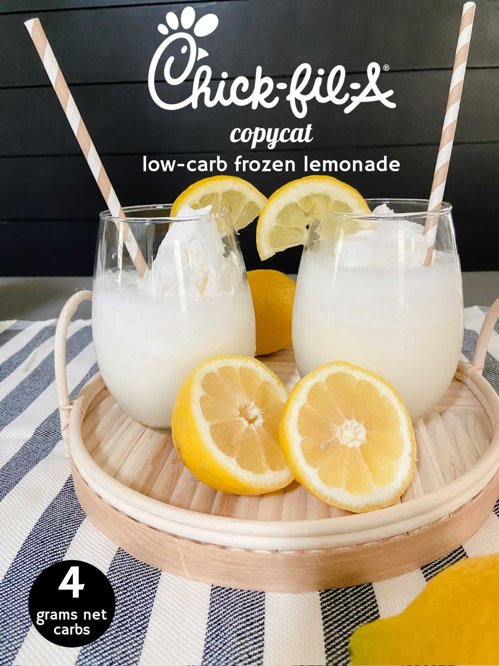Copycat ChickfilA Frozen Lemonade Keto friendly and 4 NET carbs!