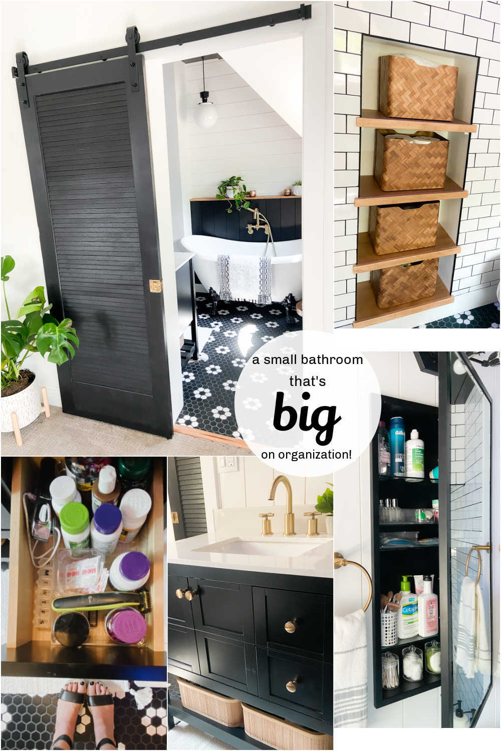 Small bathroom organizing & storage