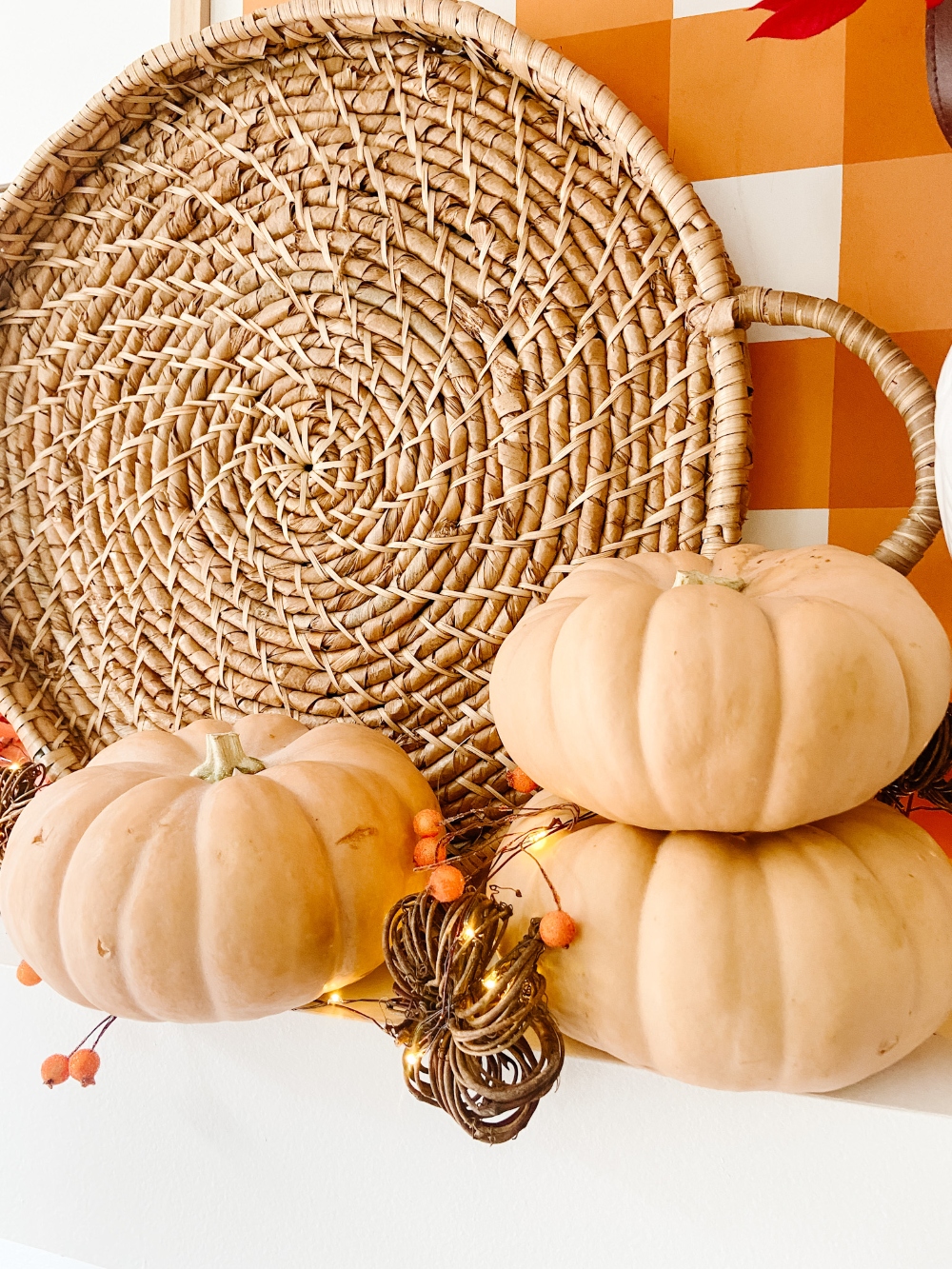 Boho Cottage Easy Fall Mantel Ideas. Create a earthy, textured mantel using items you already have! 