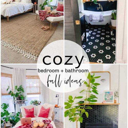 Cozy bedroom and bathroom for fall