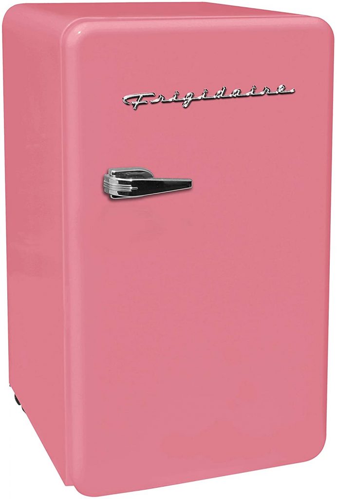 The cutest pink mini fridge