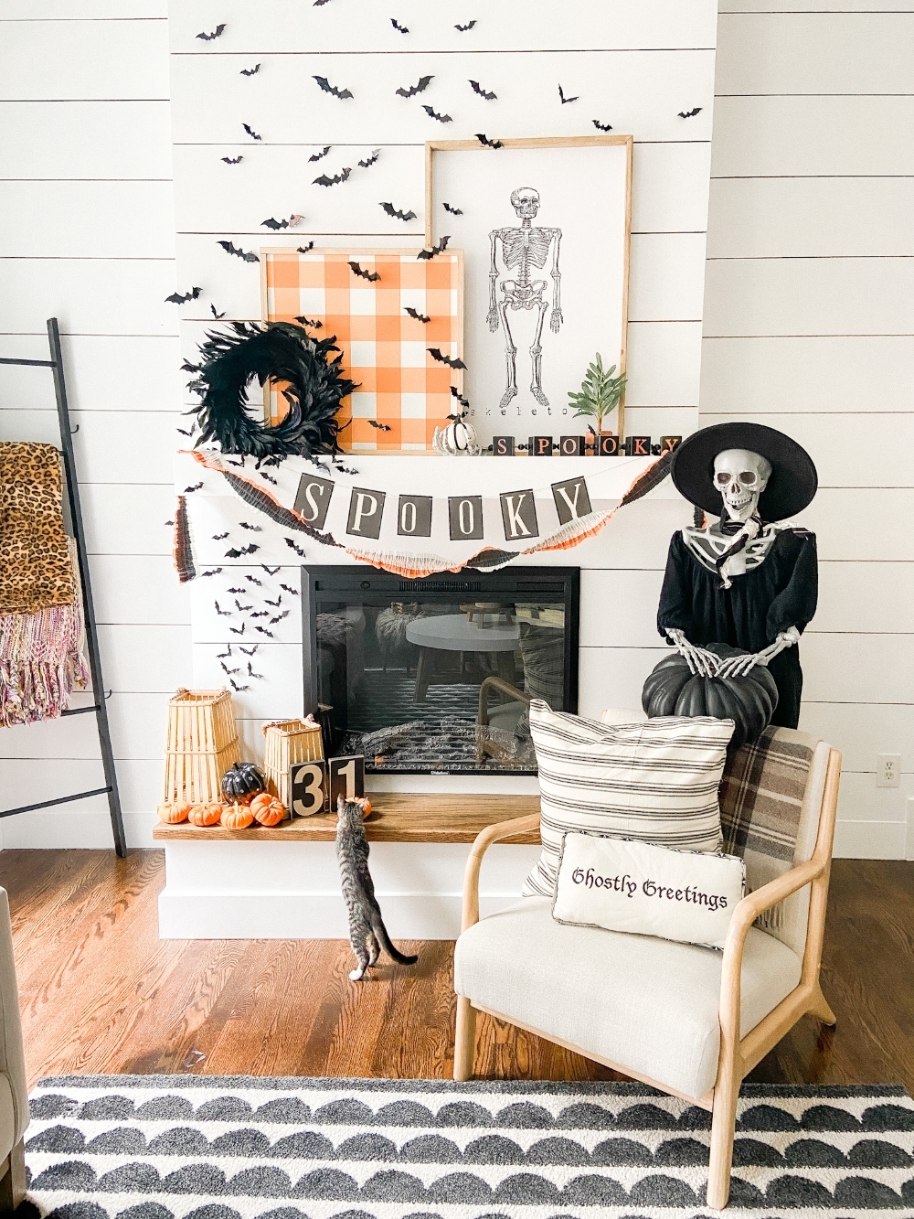 Spooky Halloween Decor and Mantel. Add some spooky charm to your home with these easy Halloween ideas!