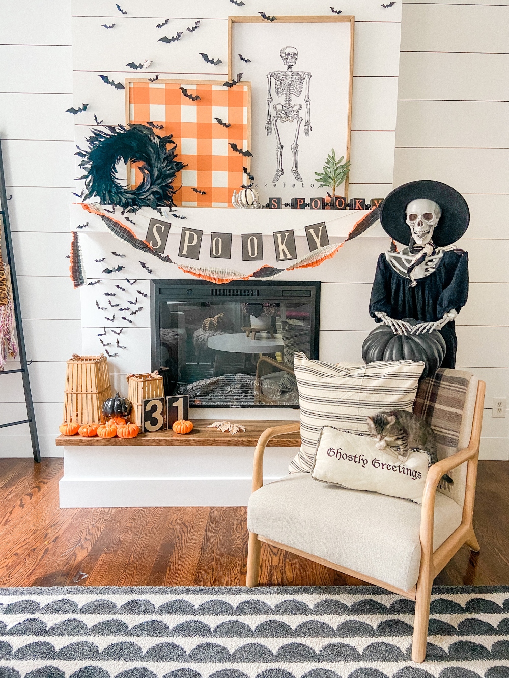 Spooky Halloween Decor and Mantel. Add some spooky charm to your home with these easy Halloween ideas!