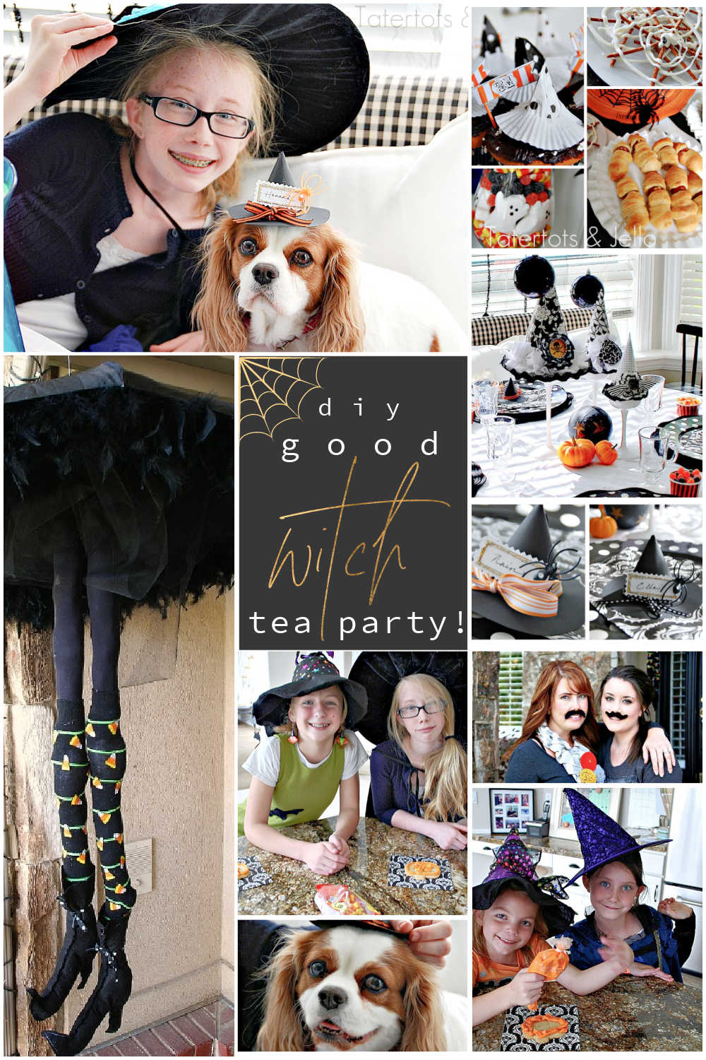 Good Witch Tea Party and Free Halloween Printables! Throw a sweet Halloween tea party with spooky treats and Witch party decor!