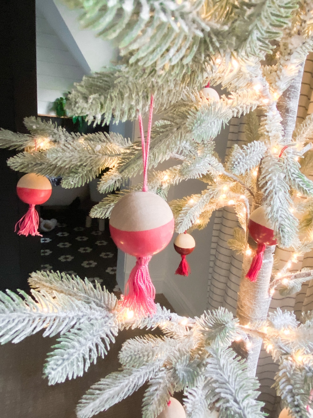 DIY Boho Wood and Tassel Ornaments. Add a little boho vibe to your holiday tree with this fun DIY painted bead ball ornament.  