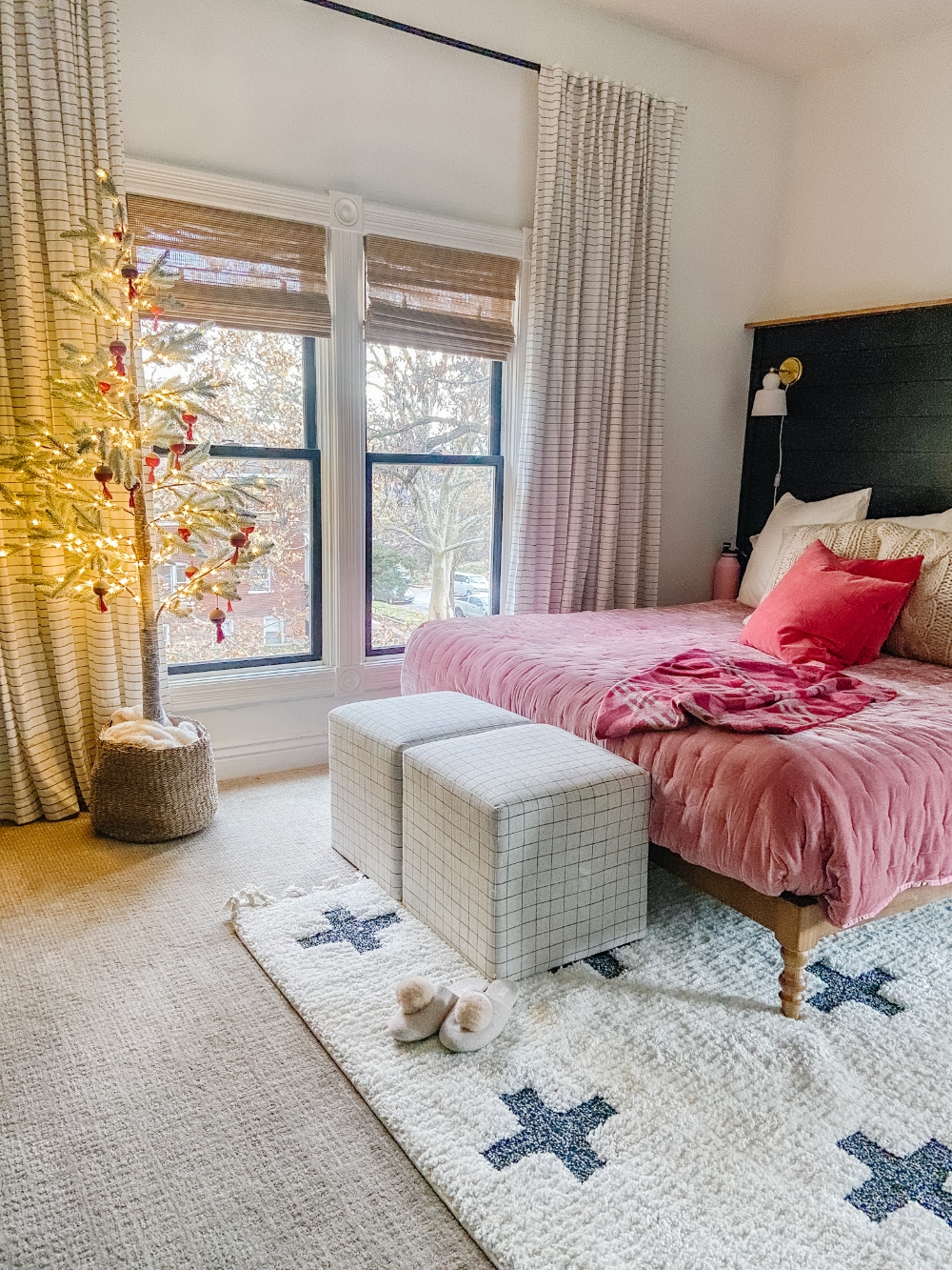 colorful holiday bedroom