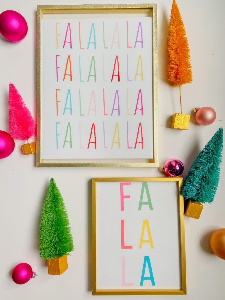 FALALALA Three Colorful Holiday Signs. Print off these merry and bright falalala signs or INSTANT holiday cheer!