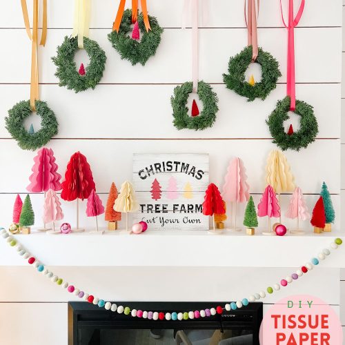 DIY Tissue Paper Holiday Trees