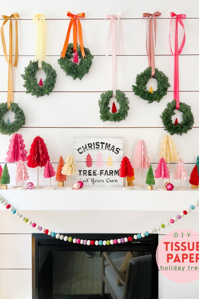 DIY Tissue Paper Holiday Trees