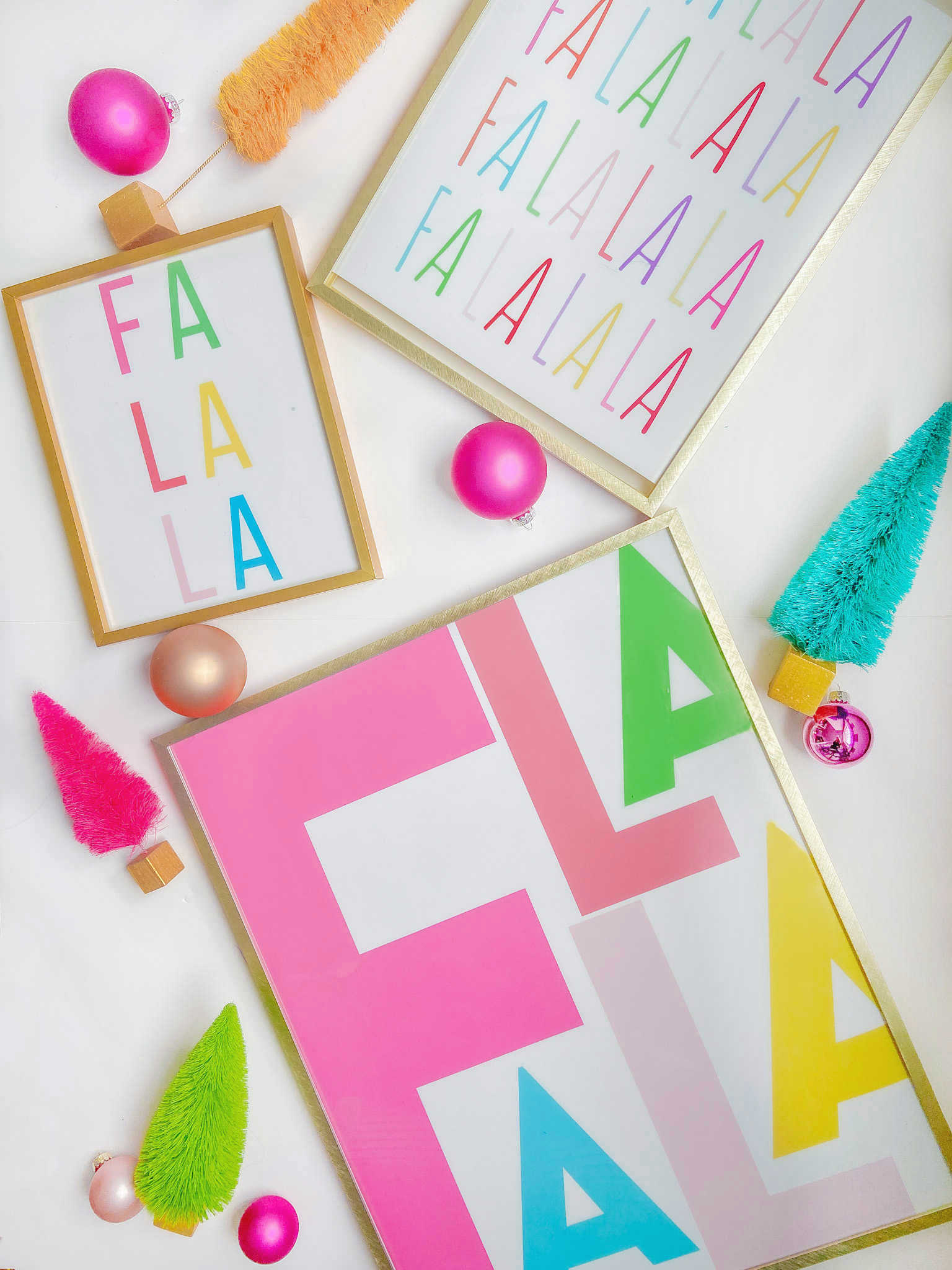 FALALALA Three Colorful Holiday Signs. Print off these merry and bright falalala signs or INSTANT holiday cheer!