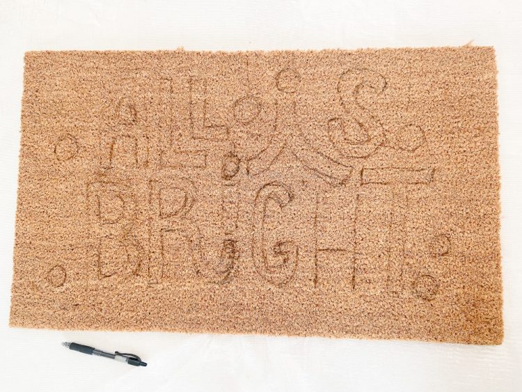 AnthropologieInspired Colorful Holiday Doormat coir rug painting tips!