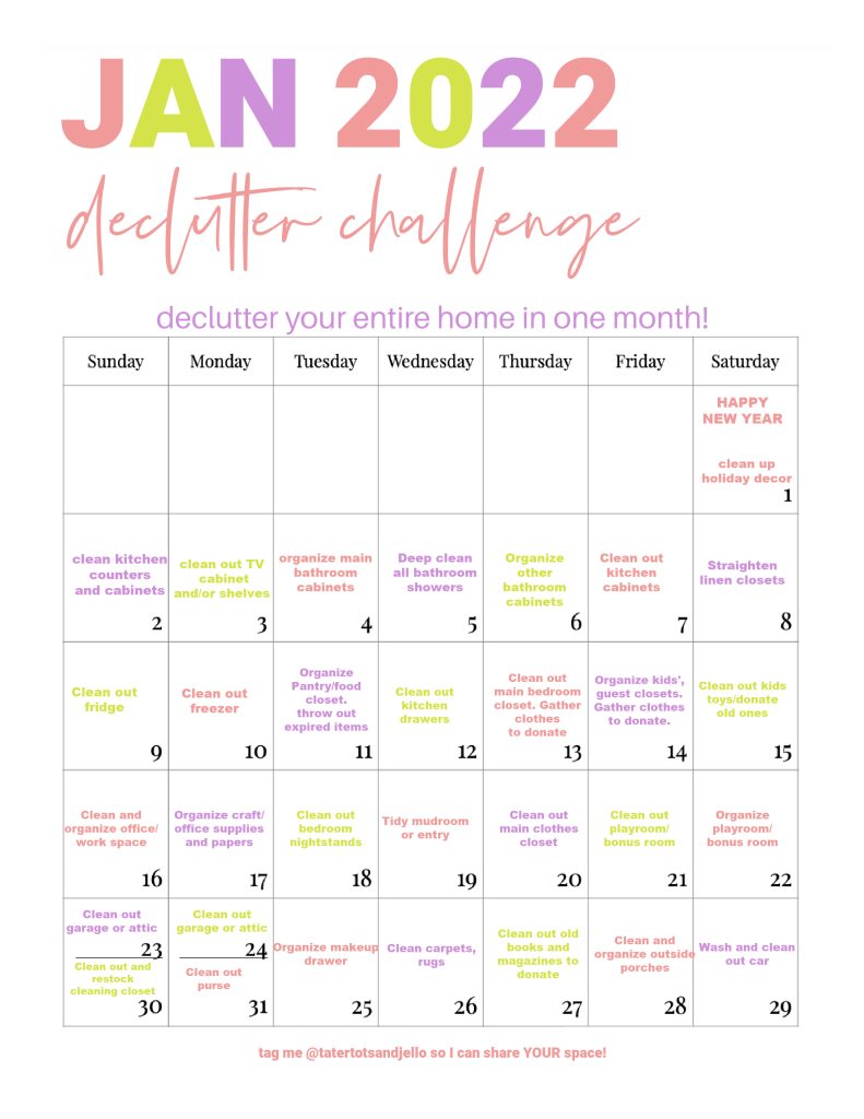 Declutter Calendar 