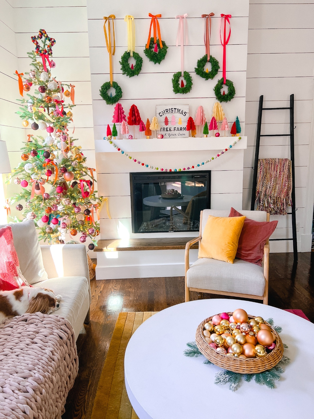 My Colorful Holiday Cottage Tour. Adding whimsical elements and colors to our historic home for the holidays with easy DIY ideas! 