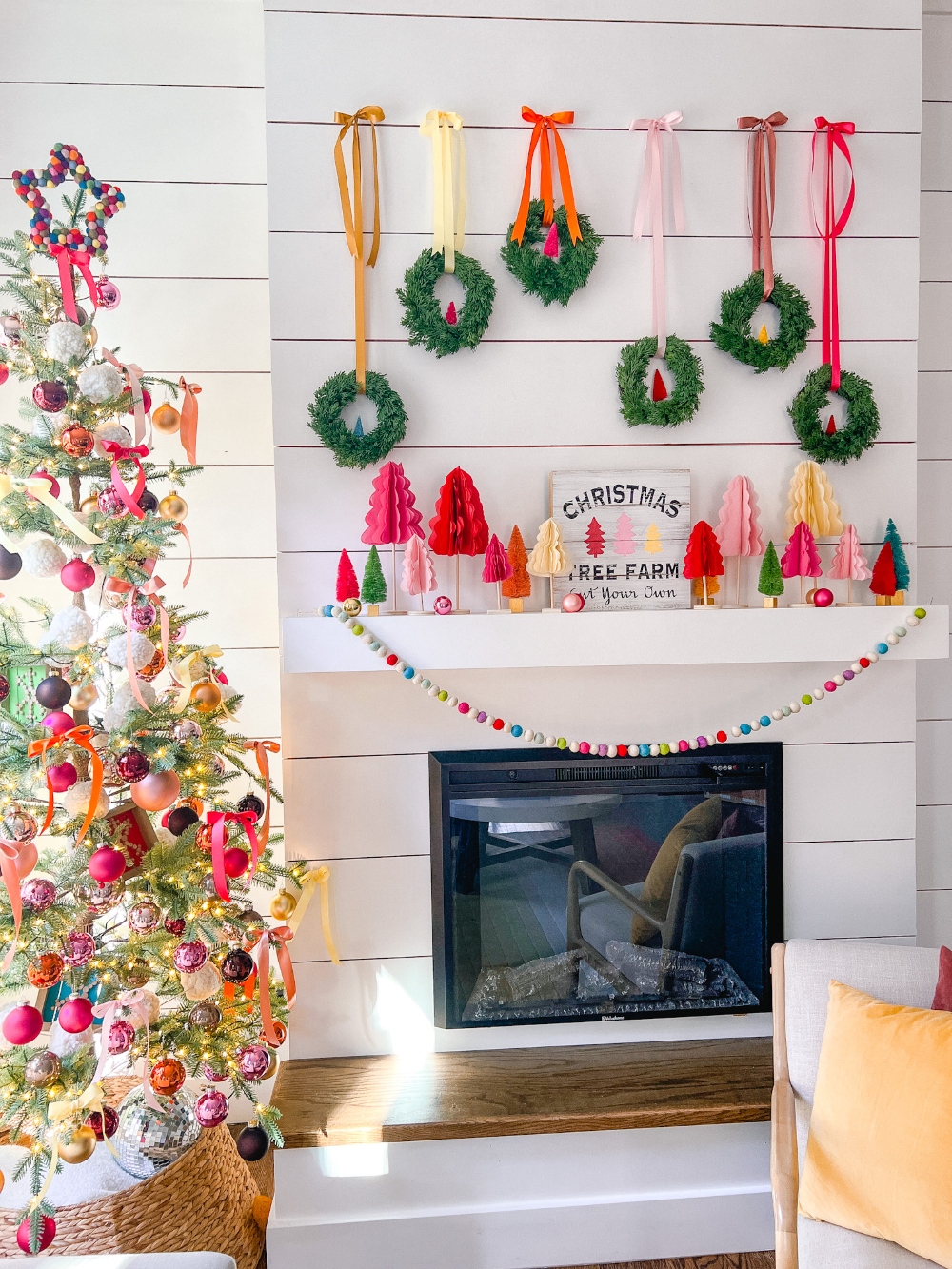 My Colorful Holiday Cottage Tour. Adding whimsical elements and colors to our historic home for the holidays with easy DIY ideas! 