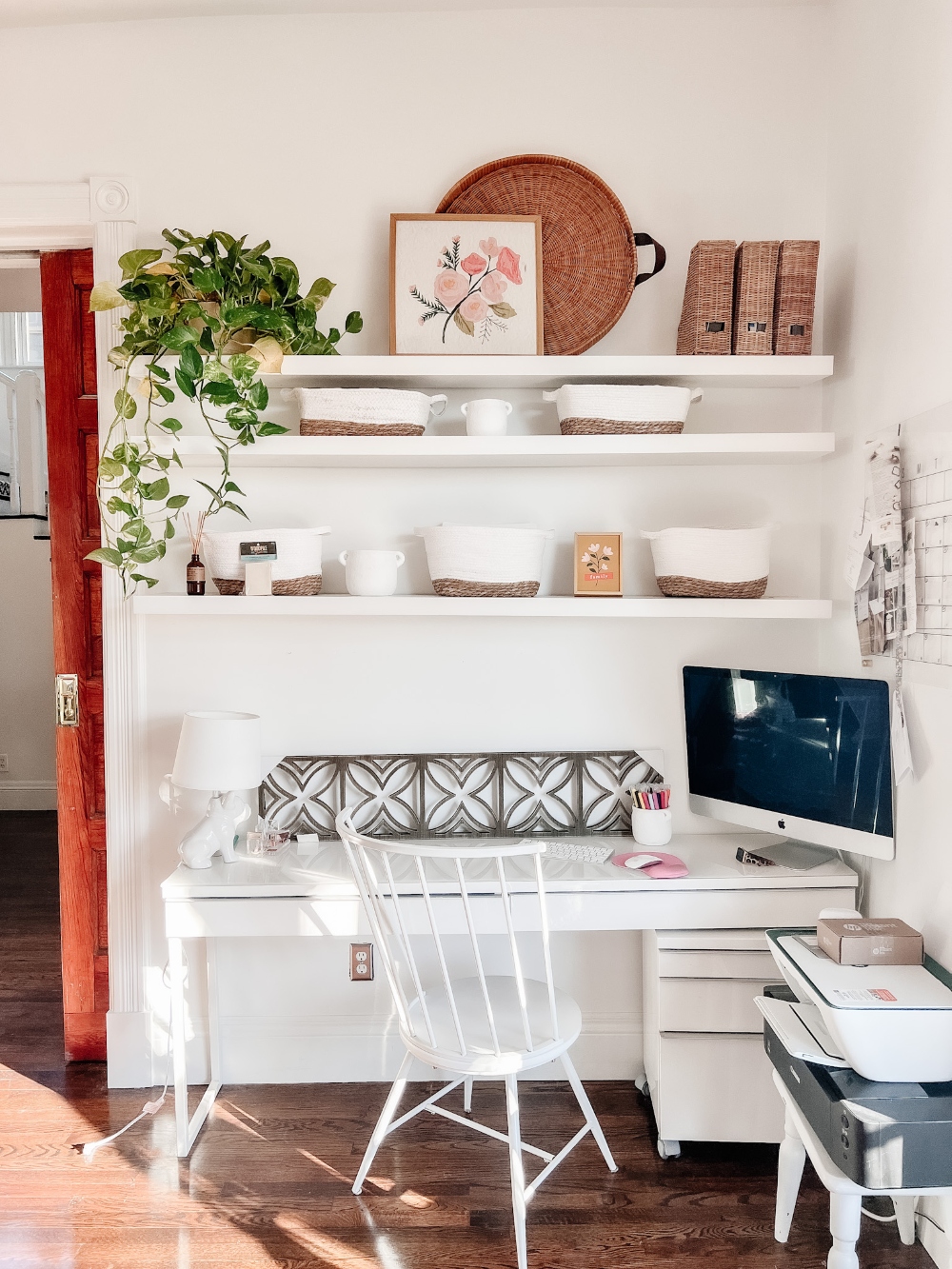 New Year Office Organizing! I organized my office nook with new baskets, tags and a bright and happy new look!