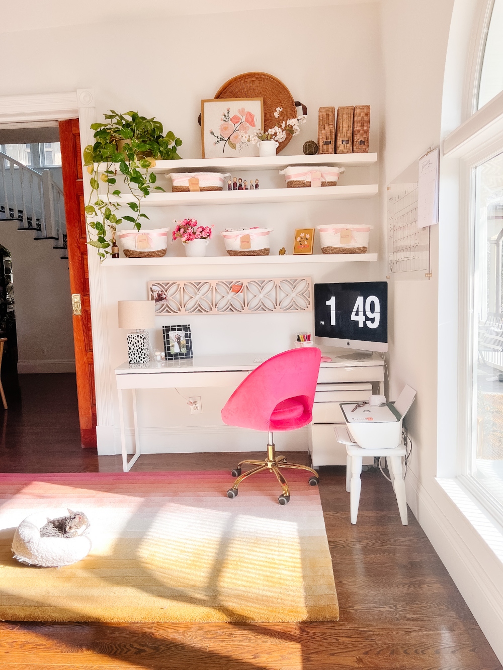 New Year Office Organizing! I organized my office nook with new baskets, tags and a bright and happy new look!