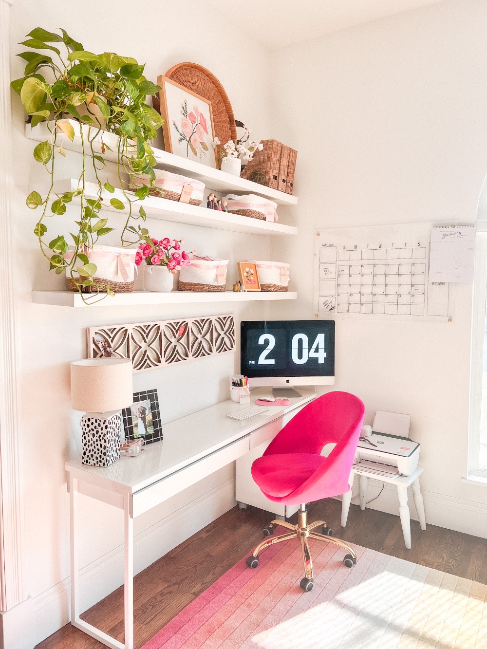 New Year Office Organizing! I organized my office nook with new baskets, tags and a bright and happy new look!