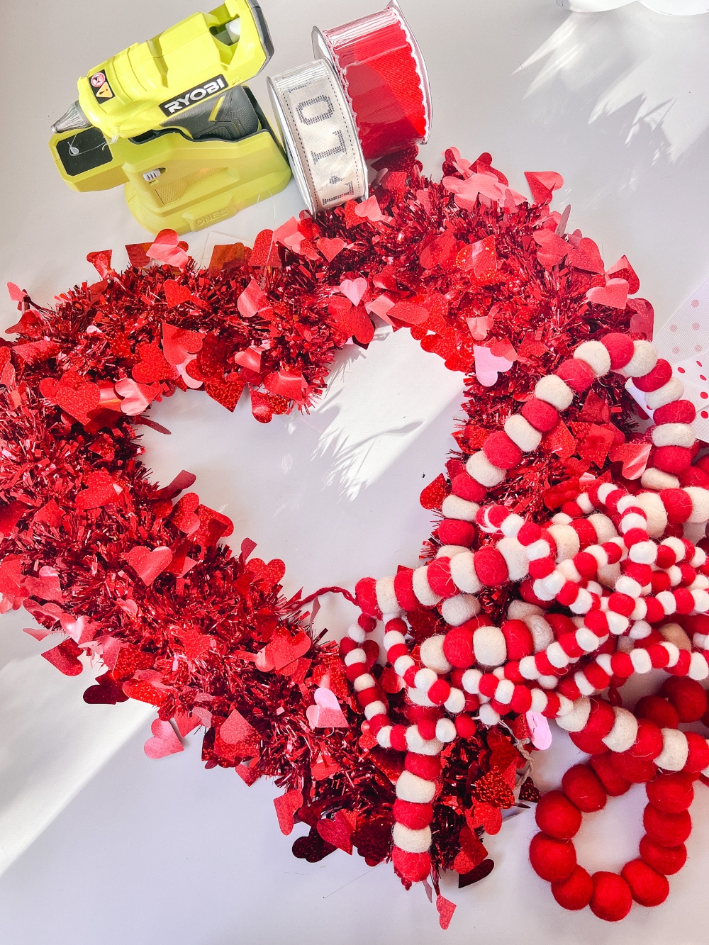 Valentine's Day Wreath DIY - MY 100 YEAR OLD HOME