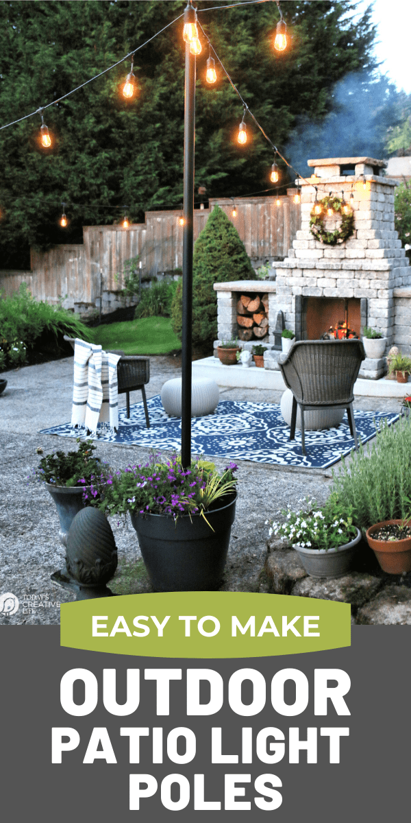 Easy to make outdoor patio light poles 