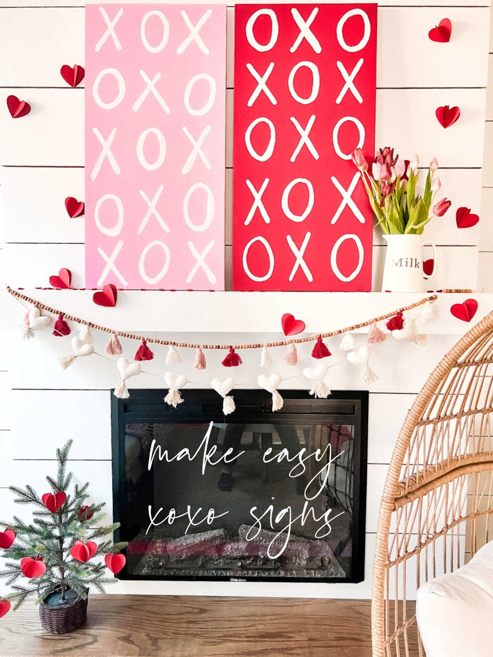 handmade XOXO valentine signs