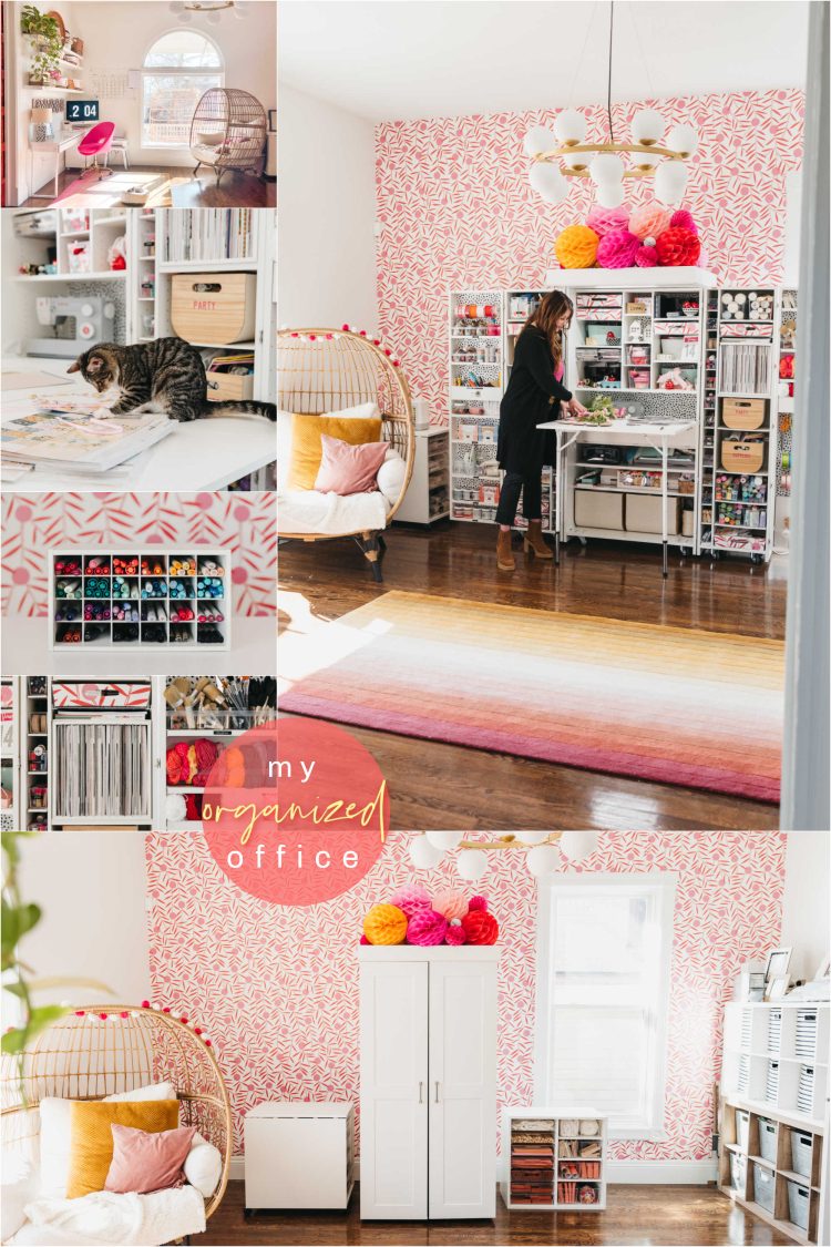 Bright Organized Craft Room Office how organize my supplies!