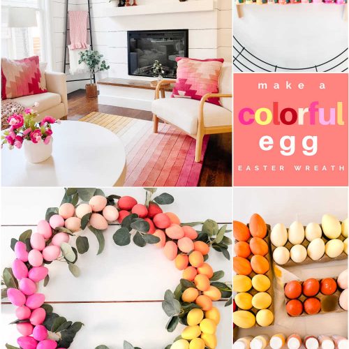 Modern Colorful Ombre Easter Egg Wreath