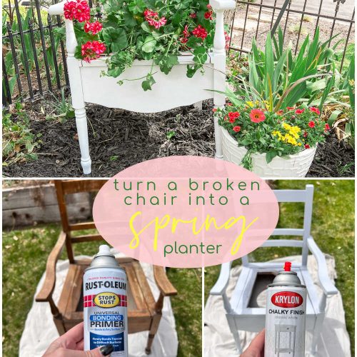 upcycled chair to planter