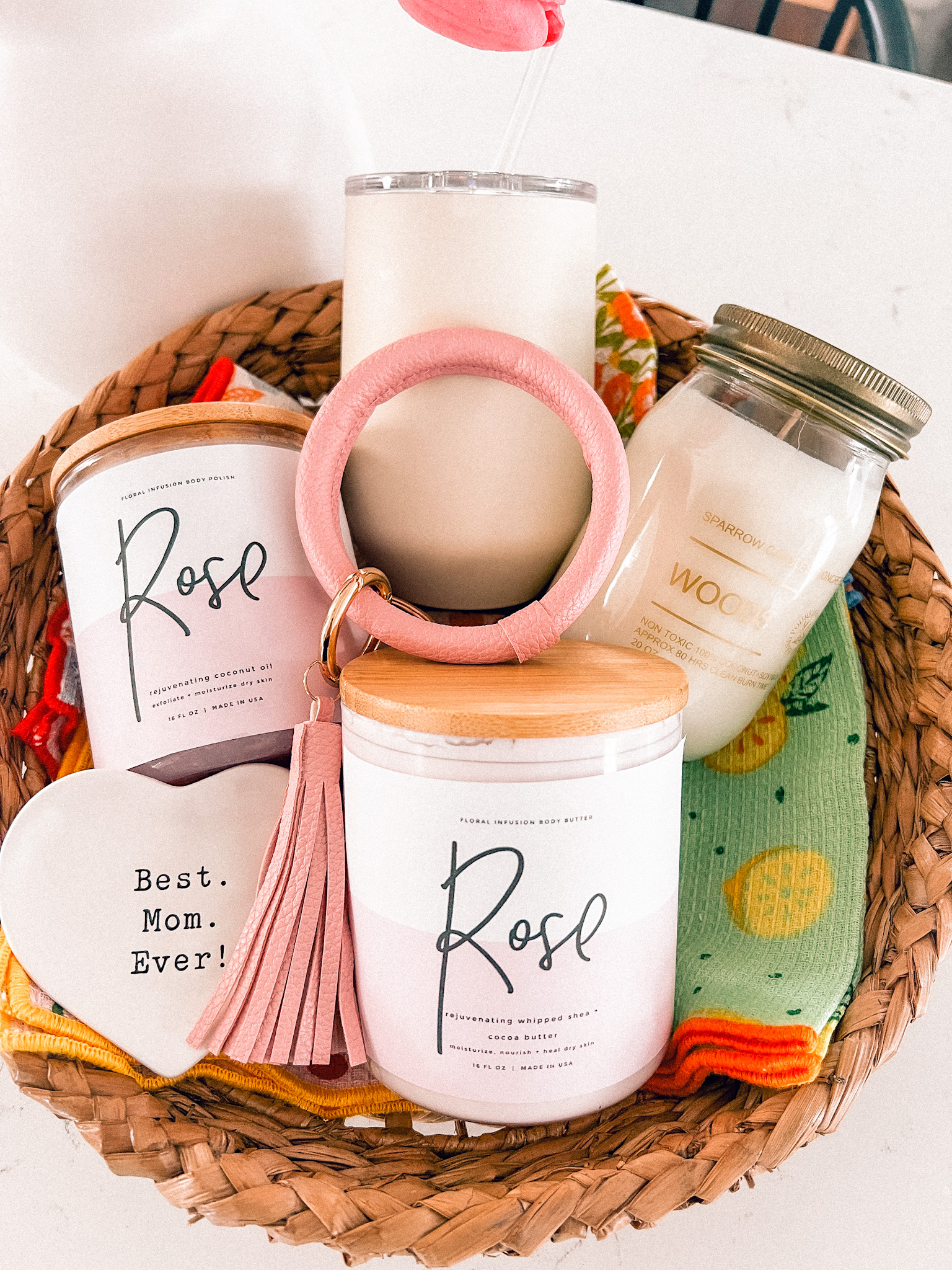 rose body butter and body polish gift idea