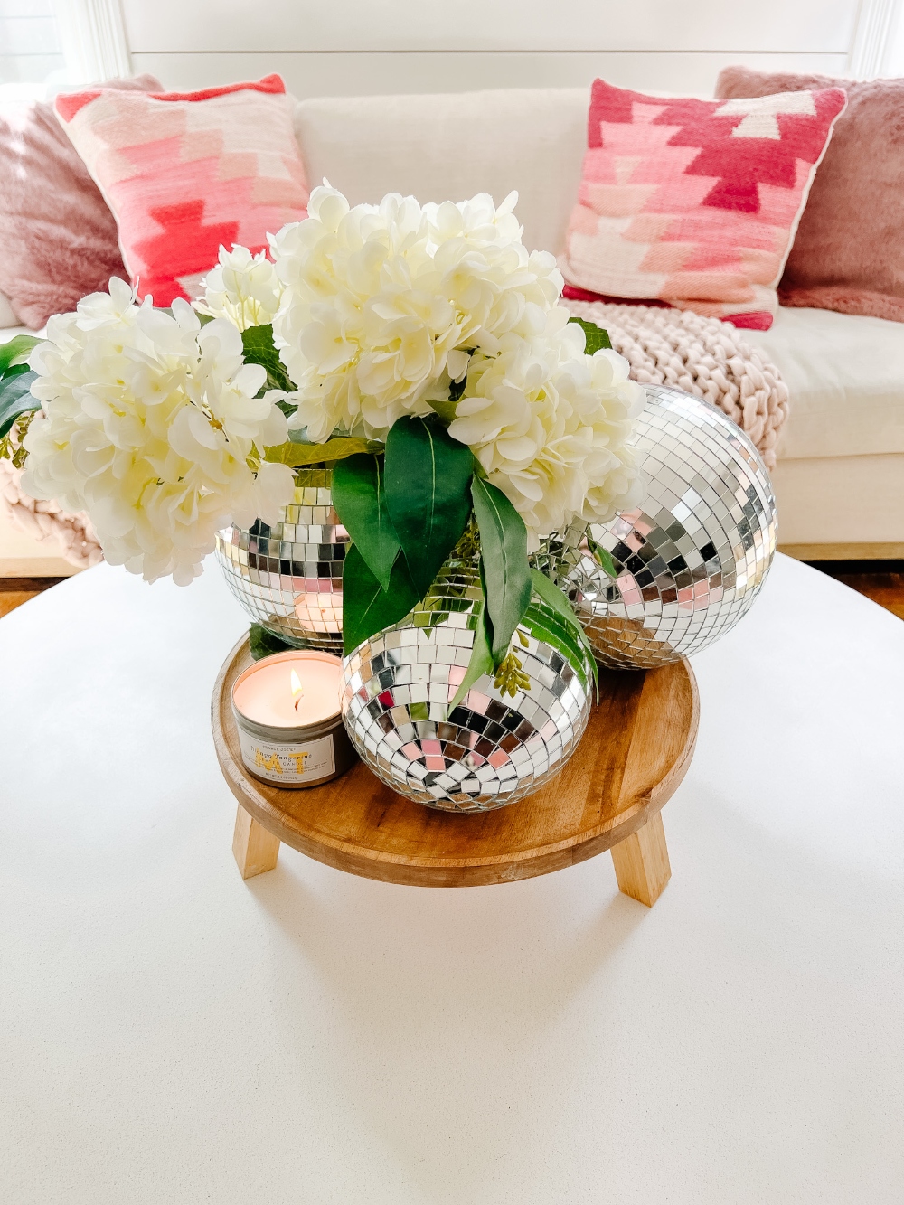 DIY Summer Disco Ball Planter. Turn a disco ball into a whimsical, sparkling summer centerpiece in less than 5 minutes!