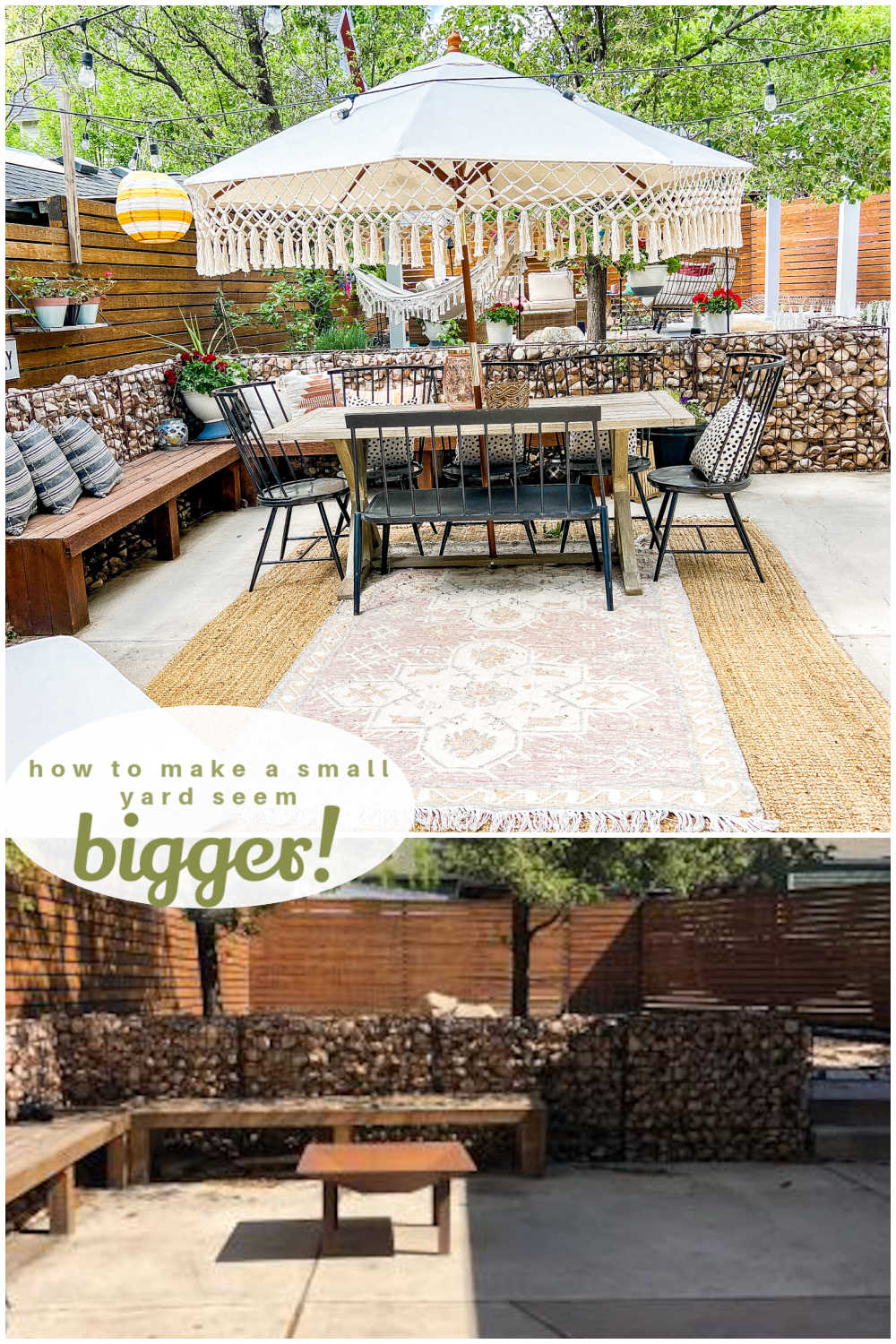 How to Make a Small Yard Seem Large. Ways to make every outdoor space have a purpose and work to make your small yard seem larger!