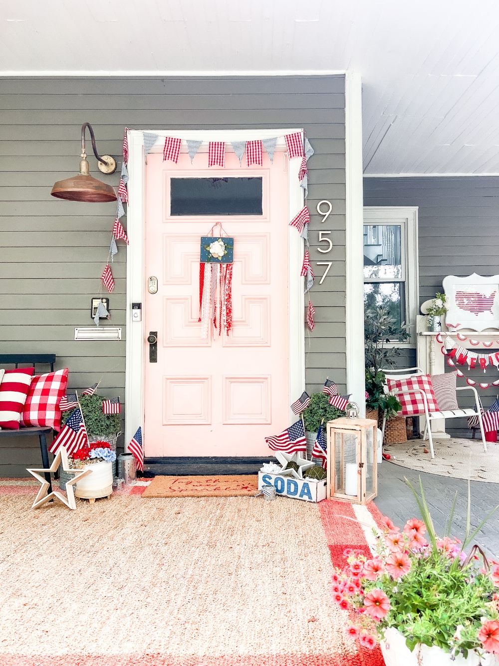 Easy Patriotic Outdoor Decorating. Give your home extra curb appeal with these easy DIY patriotic porch and patio ideas! 